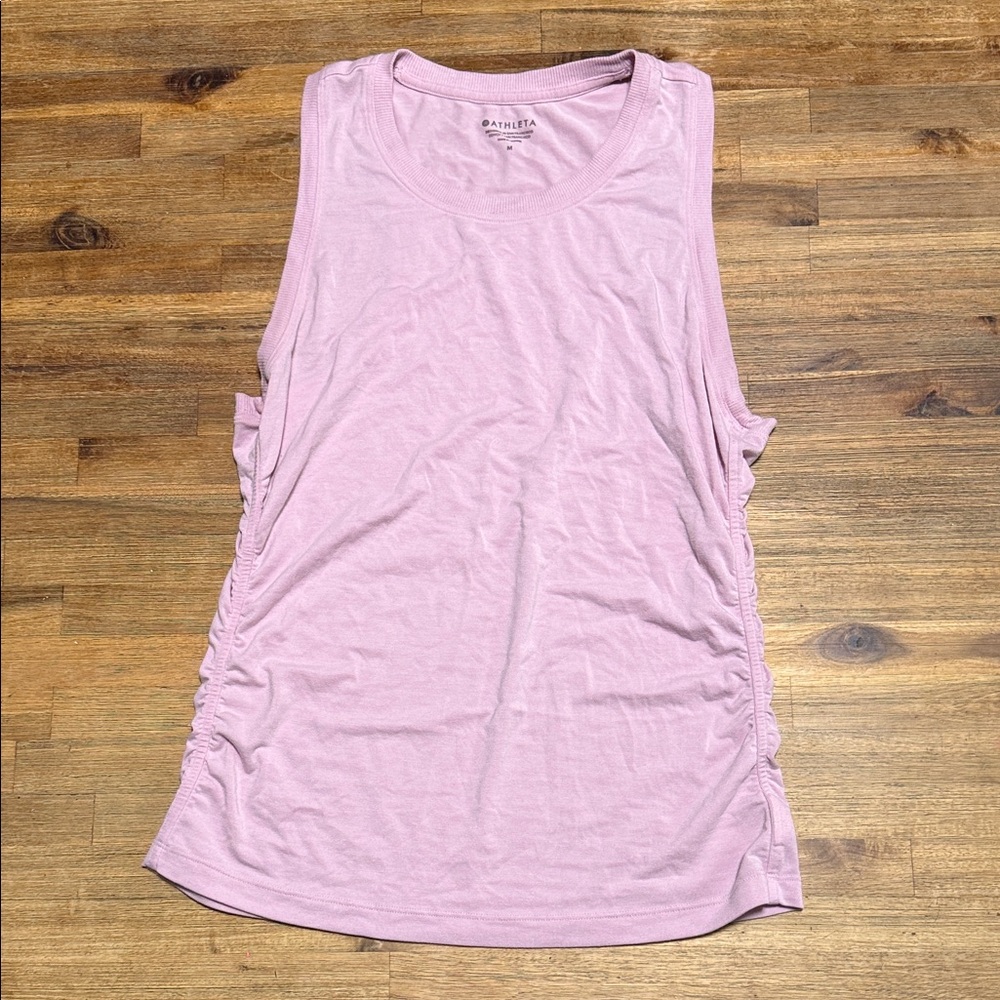 Athleta Soft Pink Ruched Tank Top